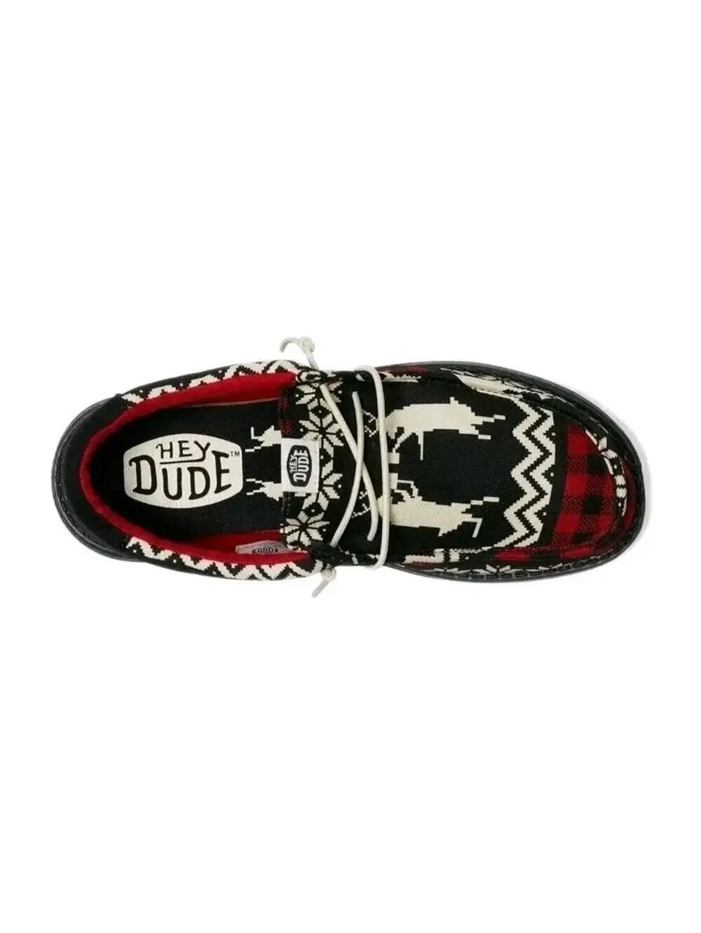 Hey Dude Wally Cheers Men's Size 11 Black Red Shoes Dudes